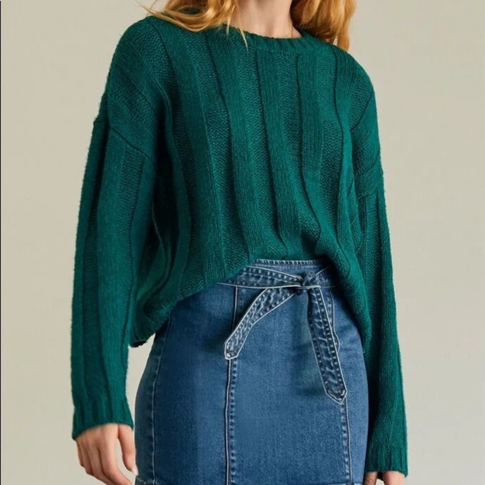 Pacsun Green Ribbed Pullover Sweater